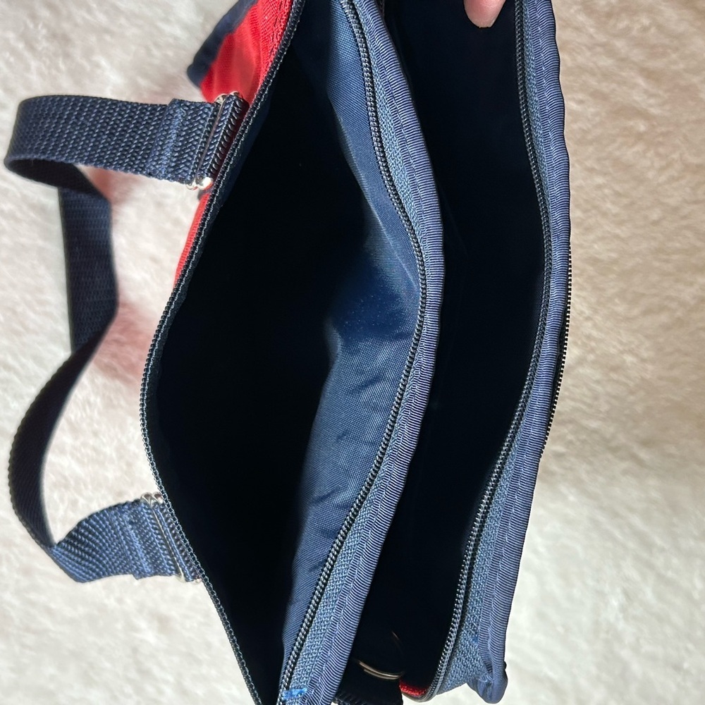 TLC KANVAS  Red and Navy Satchel Dual Zip Customized Pockets - Picture 6 of 10